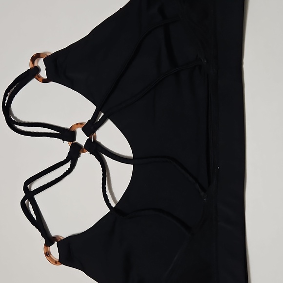 Black Strappy Women's Bralette Sports Bra Size L - Picture 6 of 10